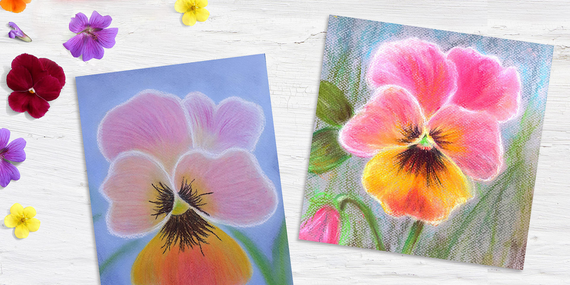 Online kurzy kreslení - 29 různých kurzů v pohodlí domova - Maceška pastelem snadno a krásně - online kurz - Obrázek 2