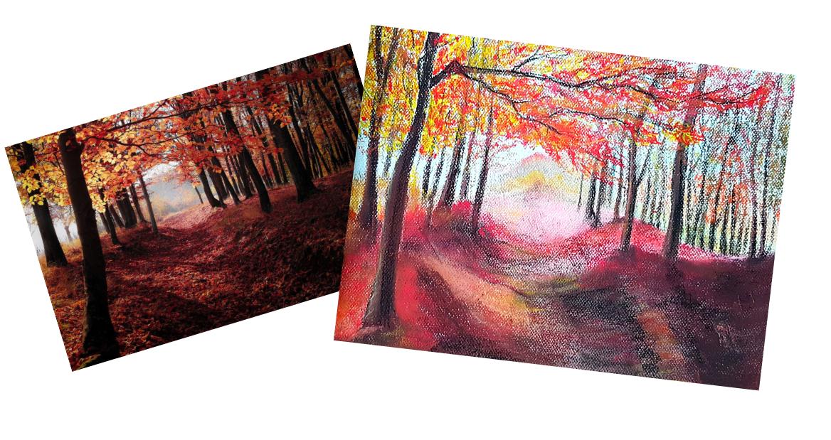 Online kurzy kreslení - 29 různých kurzů v pohodlí domova - Les pastelem snadno a krásně - online kurz