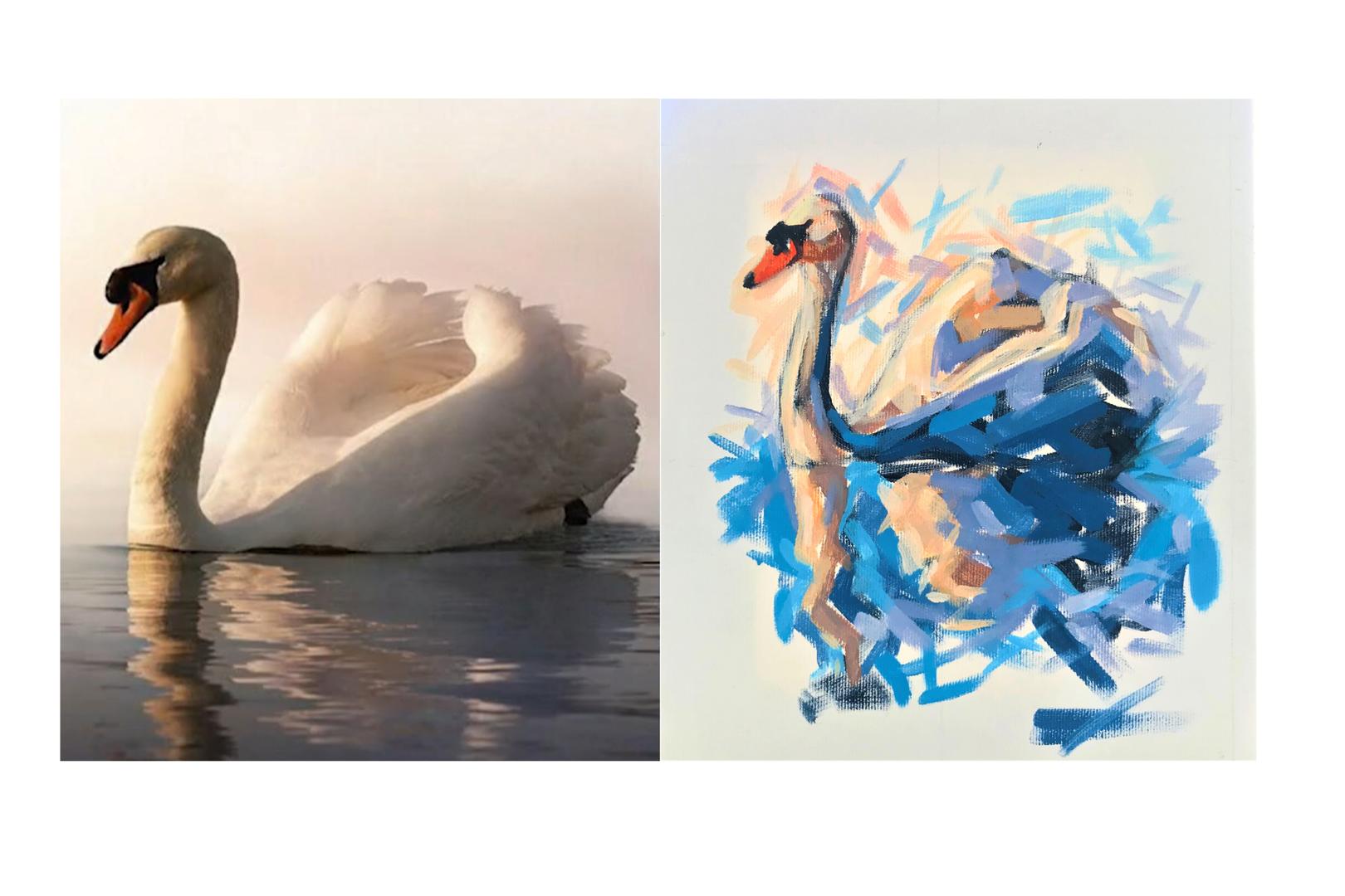 Online kurzy kreslení - 29 různých kurzů v pohodlí domova - Labuť akrylem na plátno - online kurz - Obrázek 2