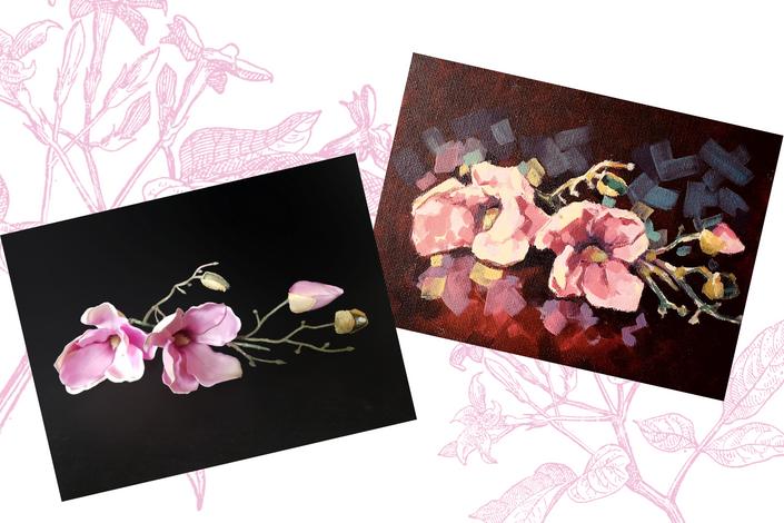 Online kurzy kreslení - 29 různých kurzů v pohodlí domova - Magnolie akrylem na plátno - online kurz