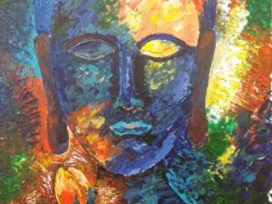 Expresivní malba špachtlí akrylovými barvami