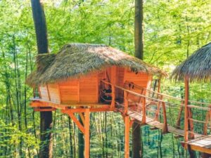 Trenčianske Teplice: Jedinečný pobyt v domku na stromě Treehouse až pro 4 osoby + snídaně a vstup do wellness