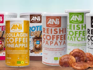 Bio reishi káva s proteinem, kolagenem, matchou aj.