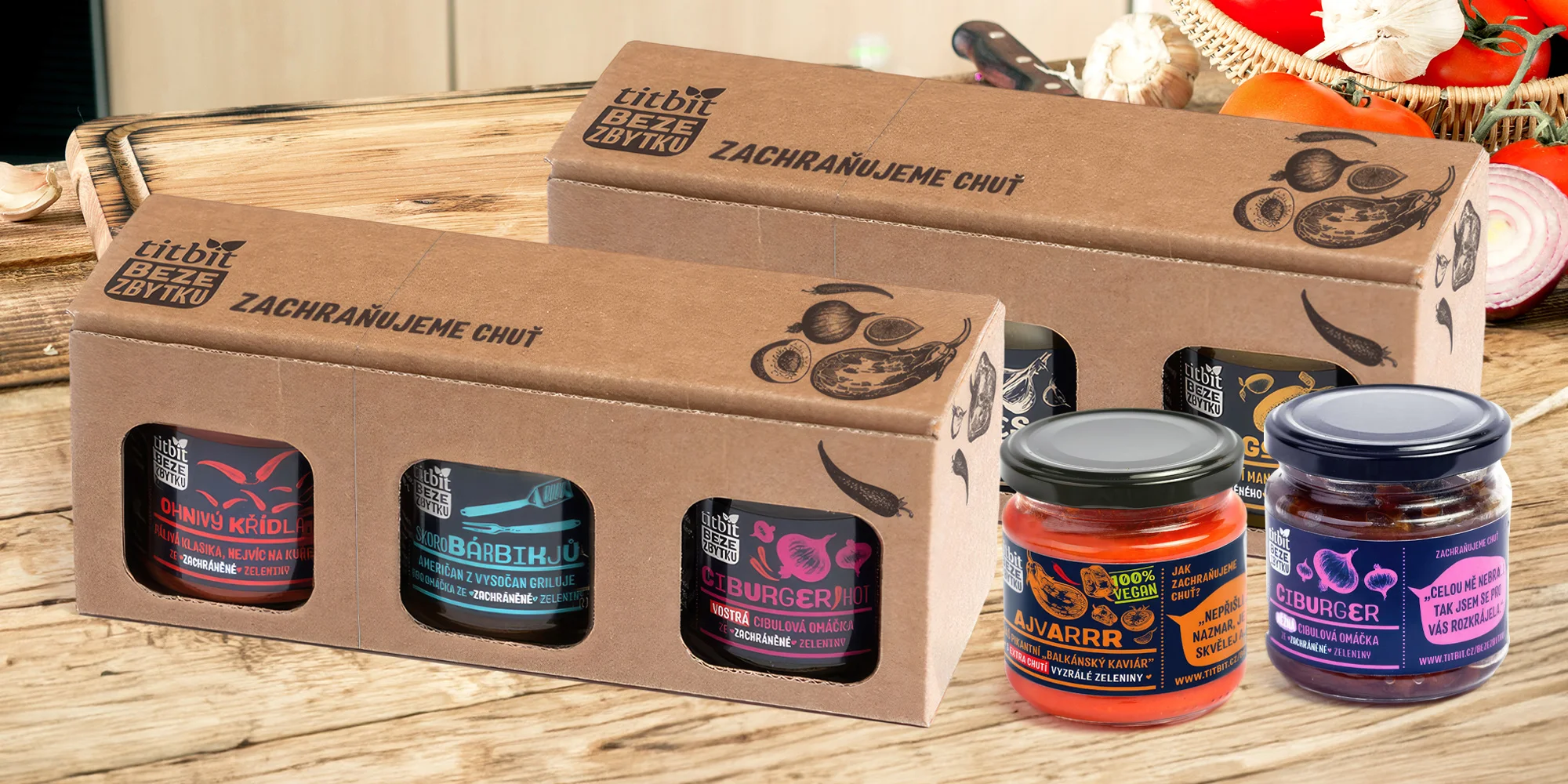 Titbit Beze zbytku: ajvar, chutney, BBQ i dárkové balení
