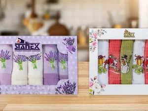 Utěrky ze 100% bavlny: různé motivy, dárkové balení