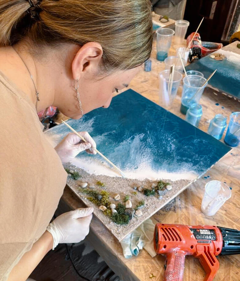 Kurz lití epoxidové pryskyřice: moře s mechem nebo abstrakce - Obrázek 2