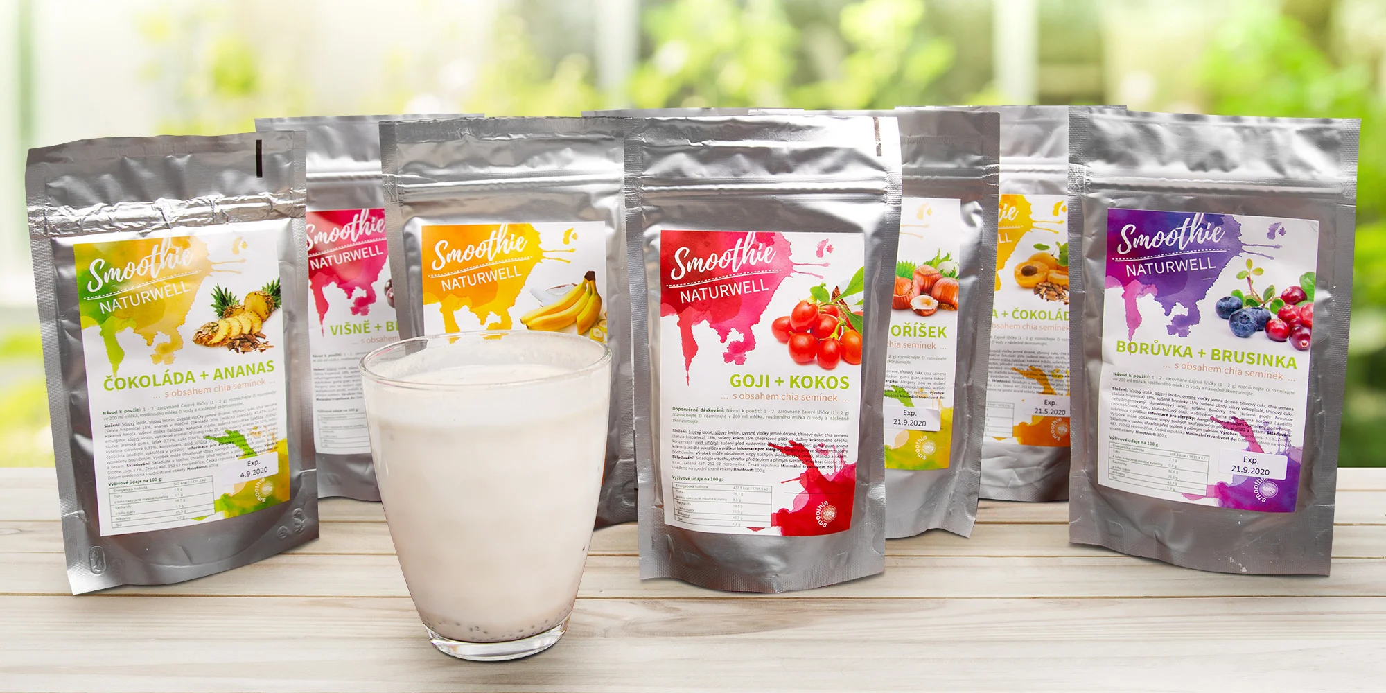 Smoothie v prášku plné bílkovin: višně, meruňka i banán