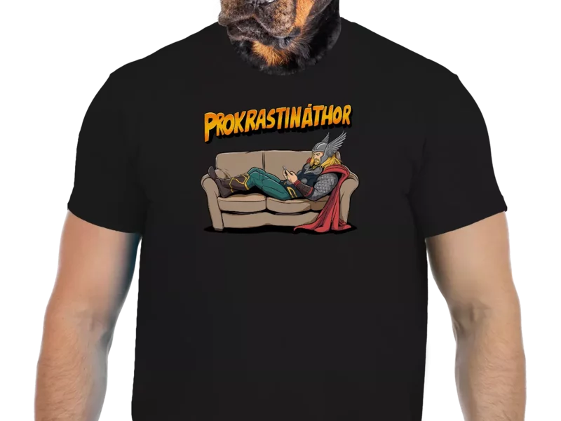 Vtipné tričko Bastard: ProkrastináThor