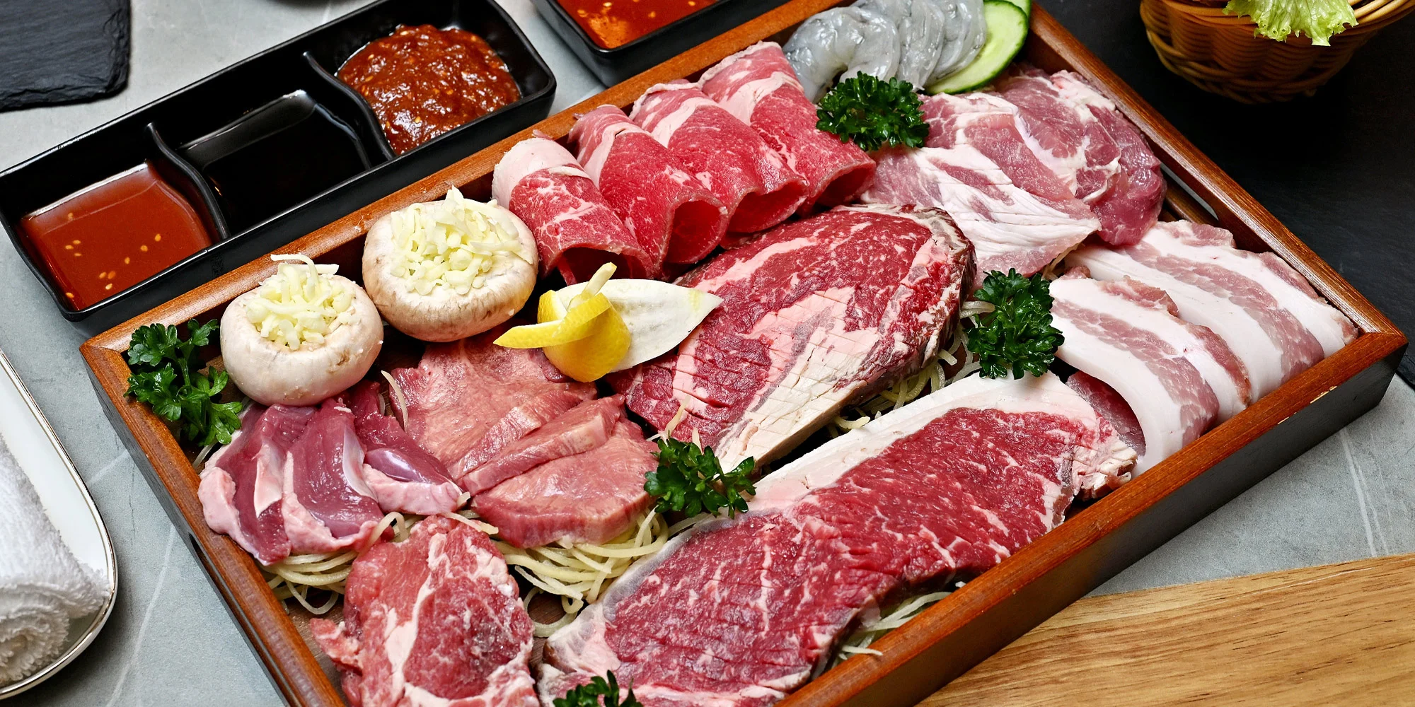 Korejské BBQ: hovězí Wagyu, bůček i krevety pro 2-4 osoby - Obrázek 4