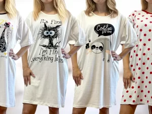 Dámská bavlněná maxitrika na domácí nošení i spaní