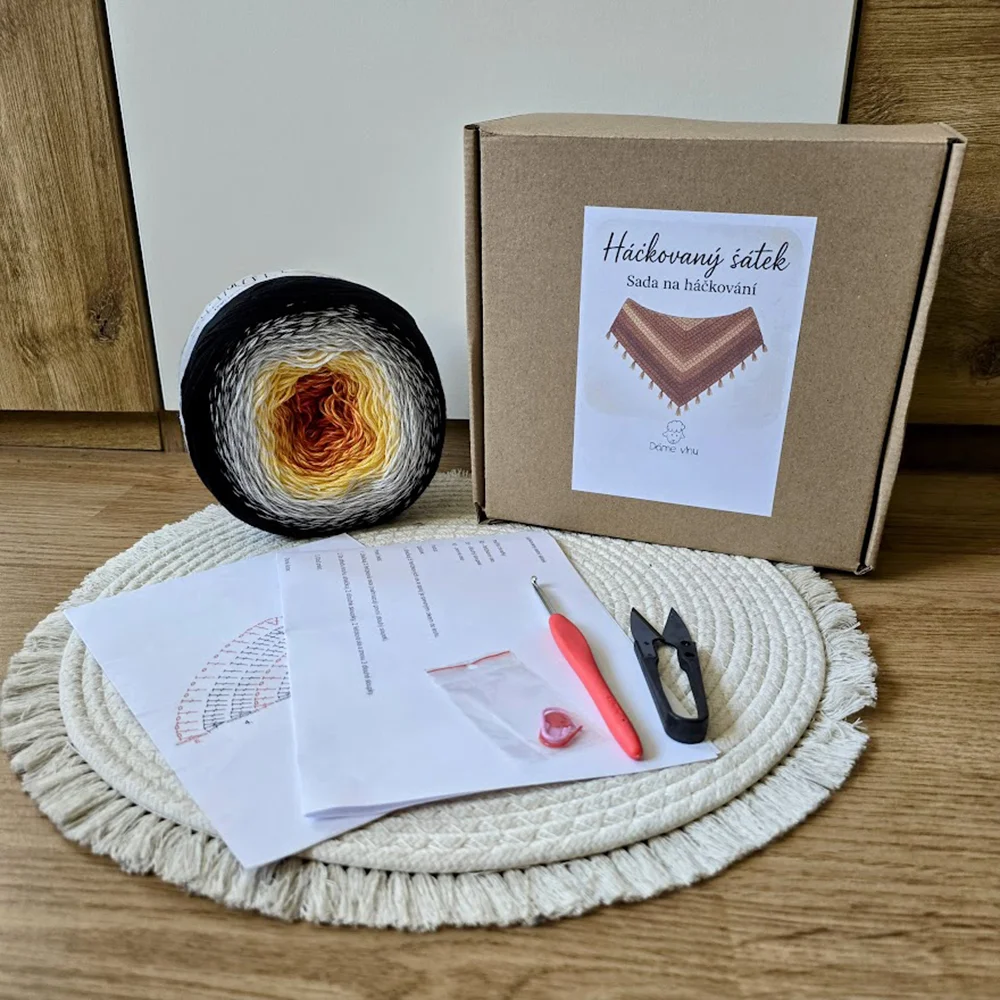 Set na výrobu háčkovaného šátku: příze, háček i návod - Obrázek 6