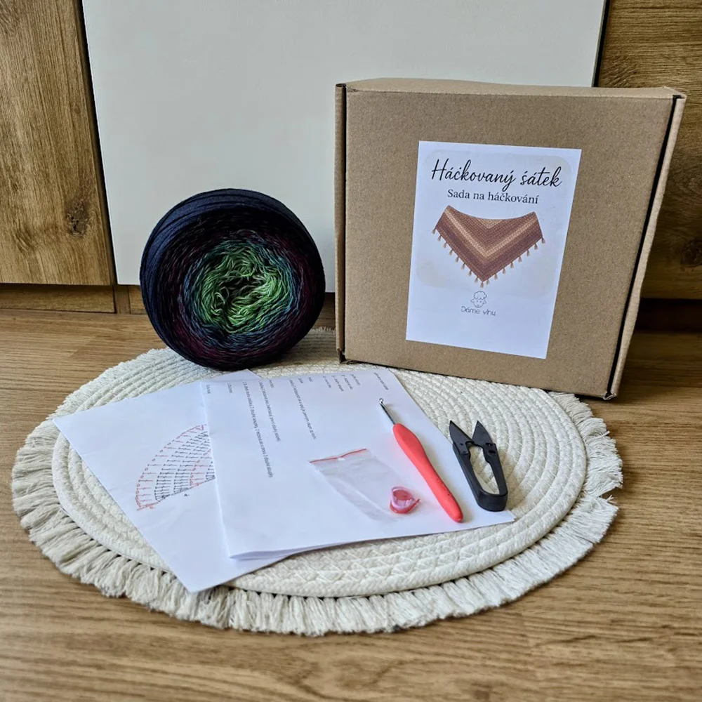 Set na výrobu háčkovaného šátku: příze, háček i návod - Obrázek 10
