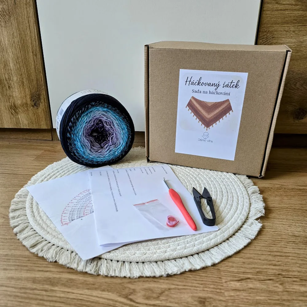 Set na výrobu háčkovaného šátku: příze, háček i návod - Obrázek 5