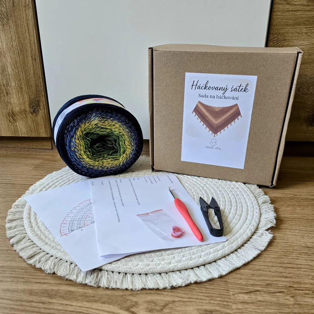 Set na výrobu háčkovaného šátku: příze, háček i návod - Obrázek 11