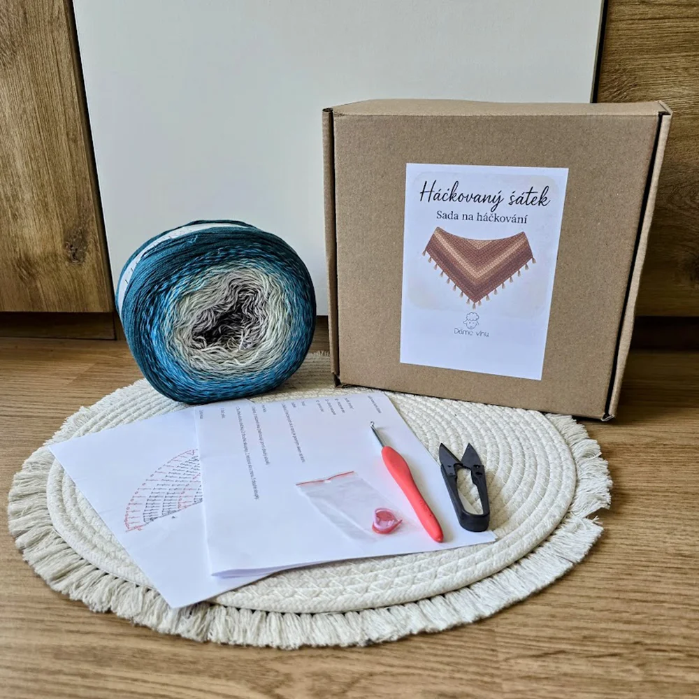 Set na výrobu háčkovaného šátku: příze, háček i návod - Obrázek 8