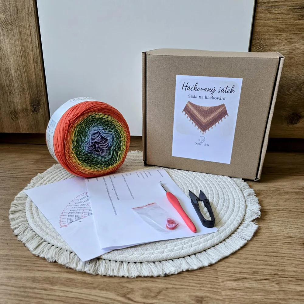 Set na výrobu háčkovaného šátku: příze, háček i návod - Obrázek 7