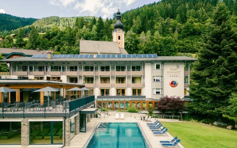 Korutany 350 m od stanice lanovky: 4* Evident Hotel Prägant s gurmánskou polopenzí a wellness o ploše 1 000 m²