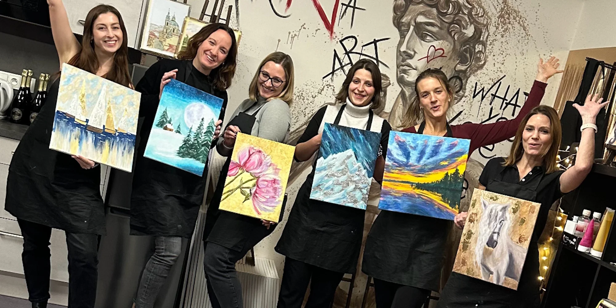 Workshop malování akrylem i za použití plátkového zlata