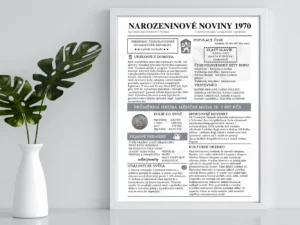 Zarámované narozeninové noviny: roky 1970–1994