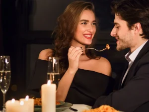 4chodové menu pro dva: ryba či steak a láhev vína