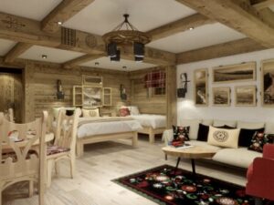 Bukowina Tatrzańska u termálních lázní: Luxusní domky Przystań w Tatrach s grilem k zapůjčení + dětský koutek