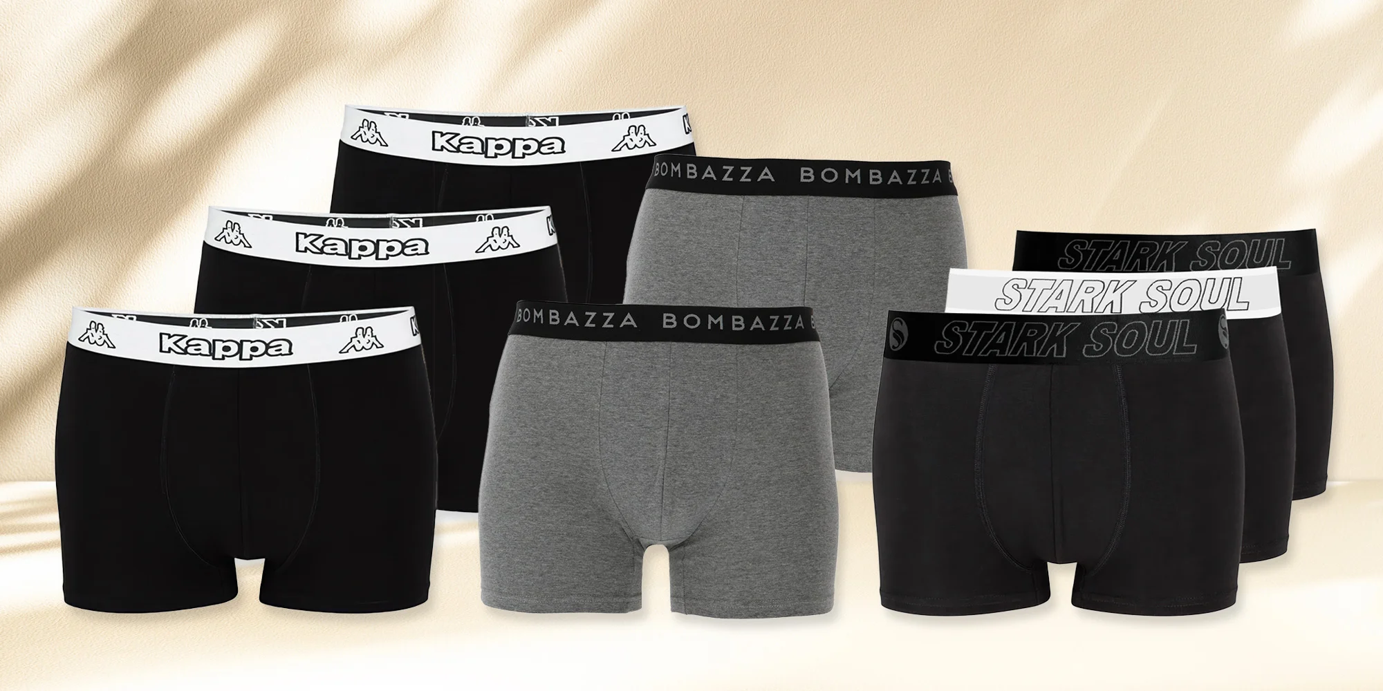 Pánské boxerky Pierre Cardin, Kappa a Bombazza ad.