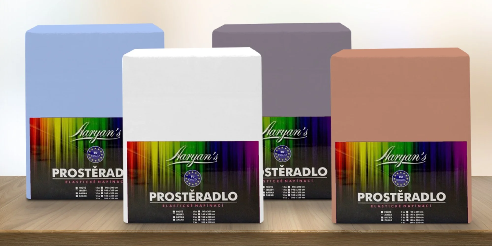 Bavlněná jersey prostěradla: 19 barev a 5 velikostí