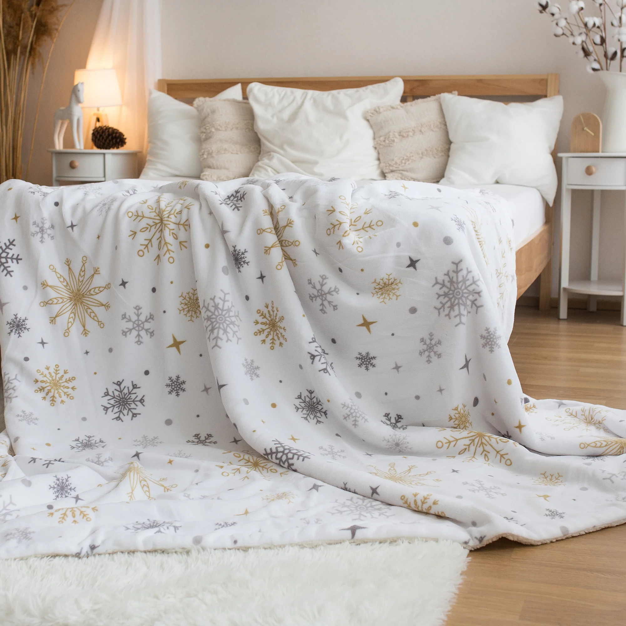 Hřejivé deky s beránkem: s kočkami i vločkami - Obrázek 6