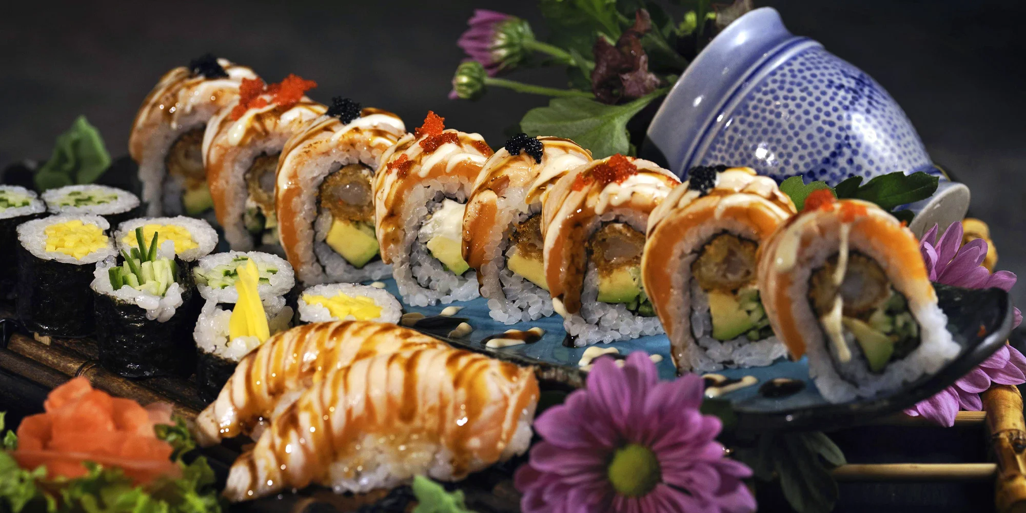 4chodové degustační sushi menu pro dva i prosecco