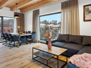 Moderní apartmány v Krkonoších až pro 8 osob se saunou