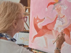 3hodinová lekce malování akrylovými barvami