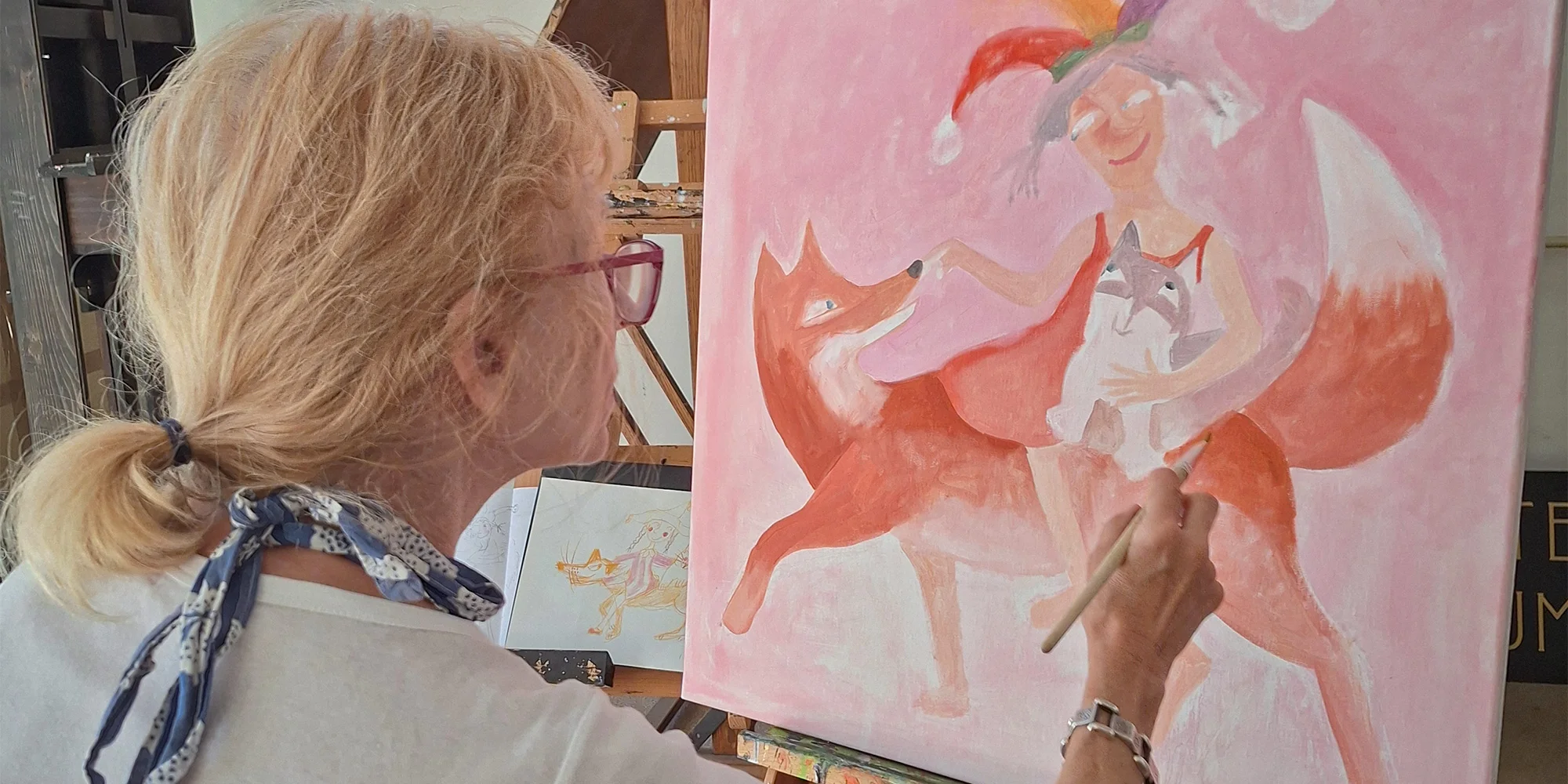 3hodinová lekce malování akrylovými barvami