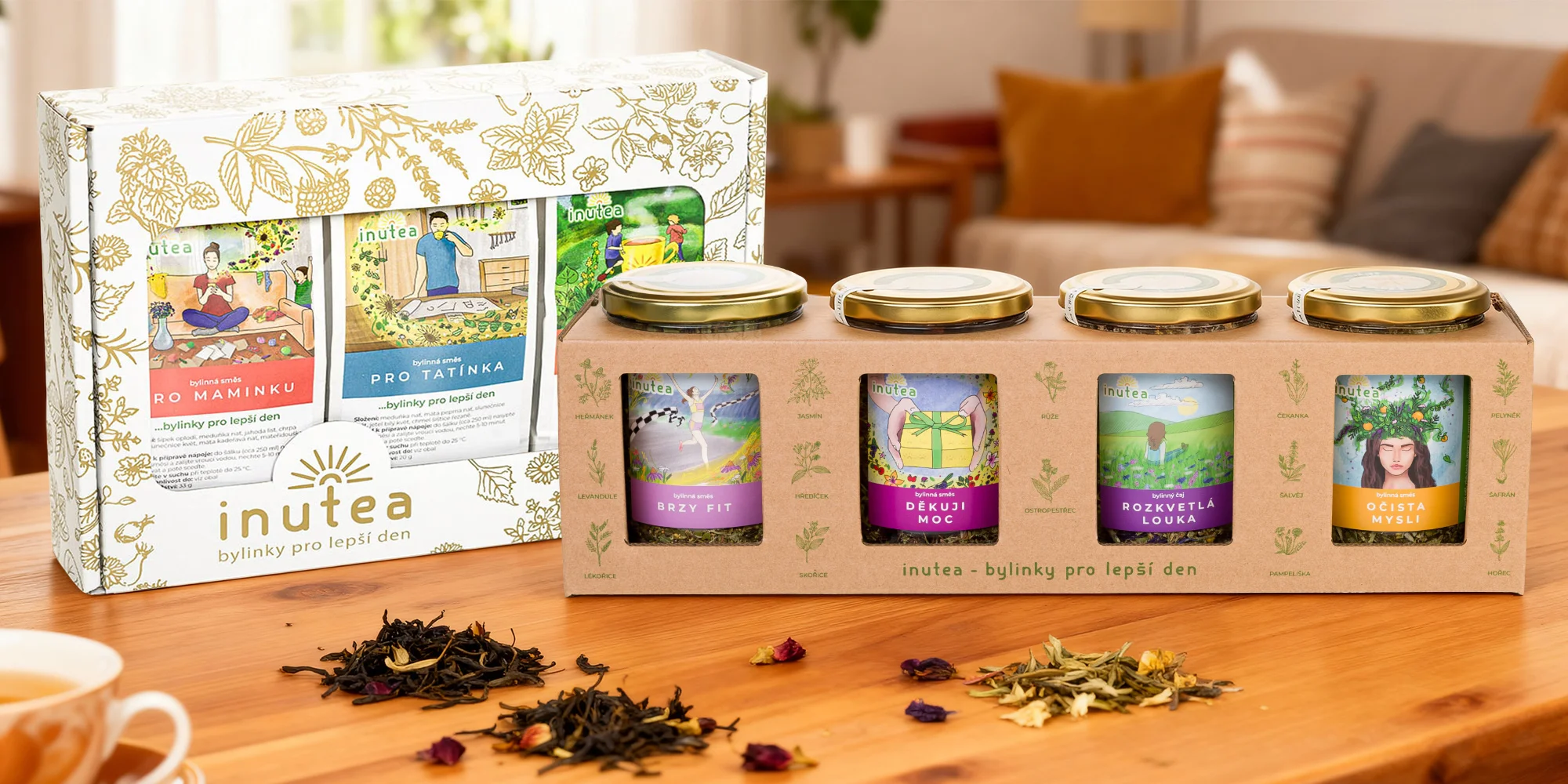 Bylinné a ovocné sypané čaje v dárkovém balení