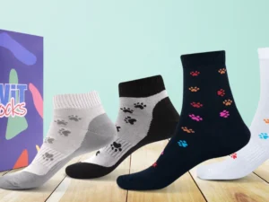 Veselé ponožky s motivem psích tlapek