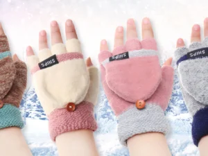 Dámské rukavice 2 v 1: bezprstové i palčáky