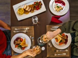 3chodové menu pro dva: panenka, kuřecí i dezert