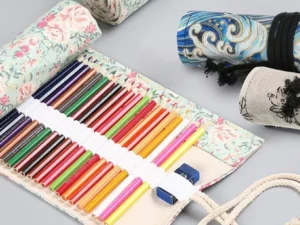 Rolovací plátěná pouzdra s pastelkami: 10 motivů