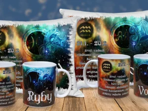 Dárkový set: polštář a hrnek se znamením zvěrokruhu