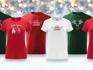 Dámská a pánská bavlněná trička s vánočními motivy