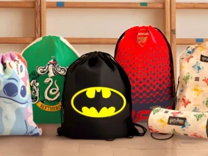 Sportovní vaky s potiskem: H. Potter, Stitch, UEFA aj.