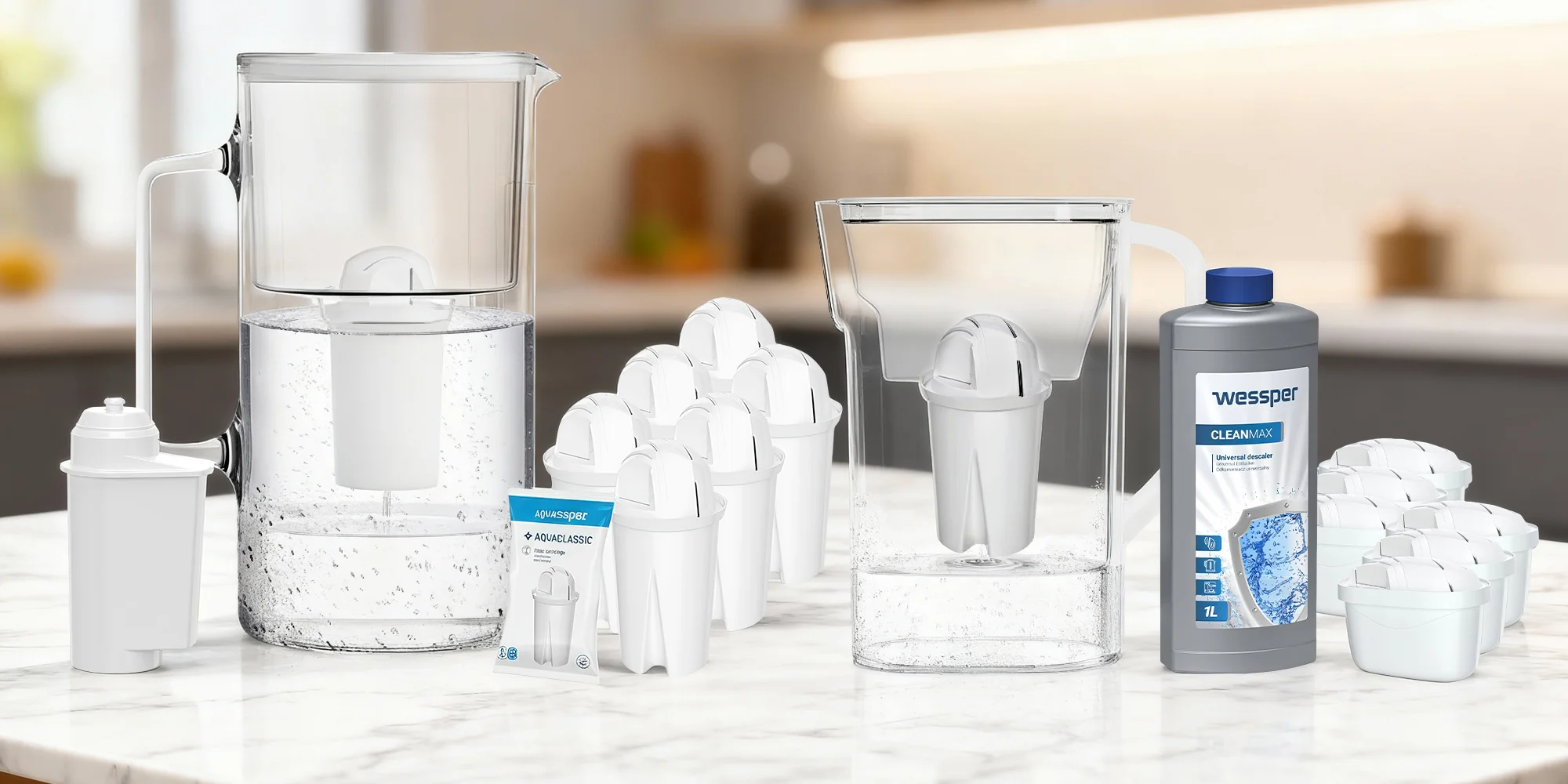 Konvice s filtry a univerzální filtry do kávovarů značky Wessper