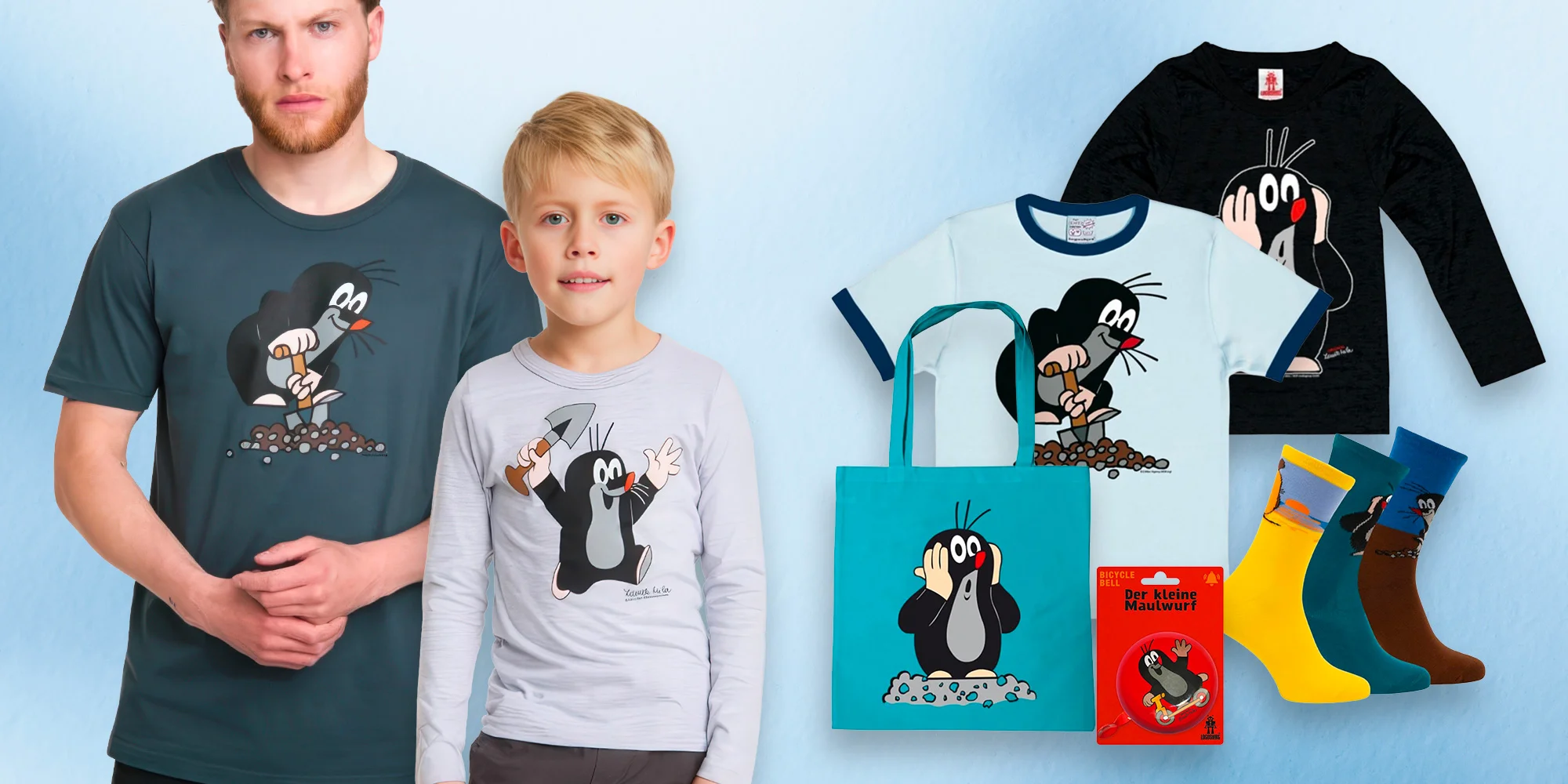 Krteček: ponožky pro děti i dospělé, trička a další