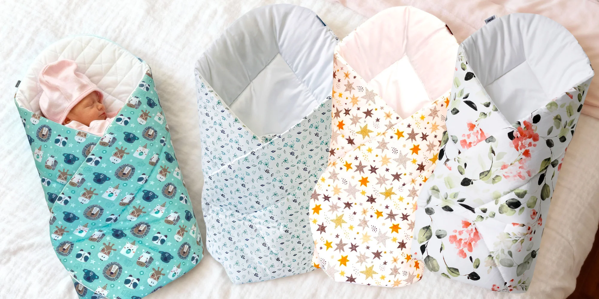 České zavinovačky ze 100% bavlny: různé motivy