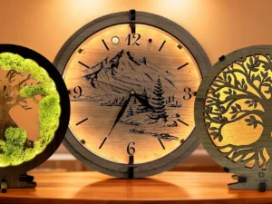 Světelné obrazy, lampy i hodiny české výroby