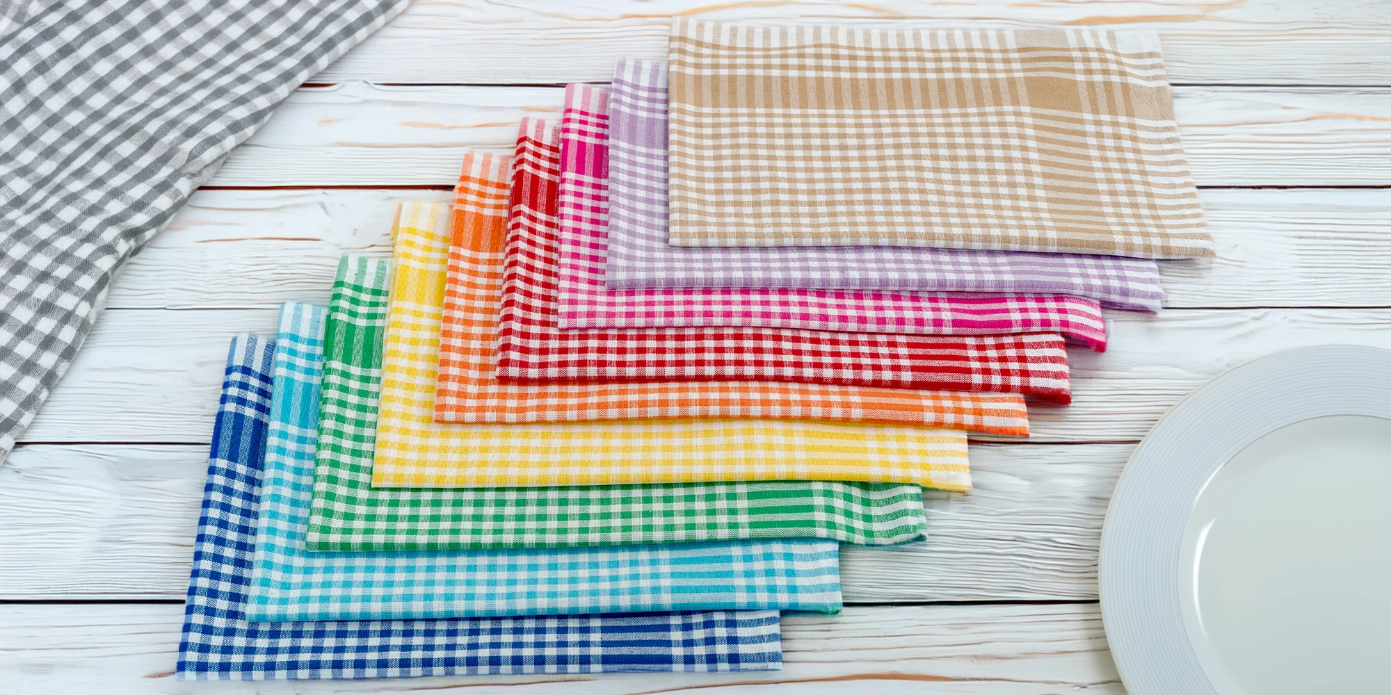 Bavlněné kuchyňské utěrky: 9 barevných variant
