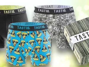 Dárkové balení 3 boxerek: v černé, s pizzou i penězi