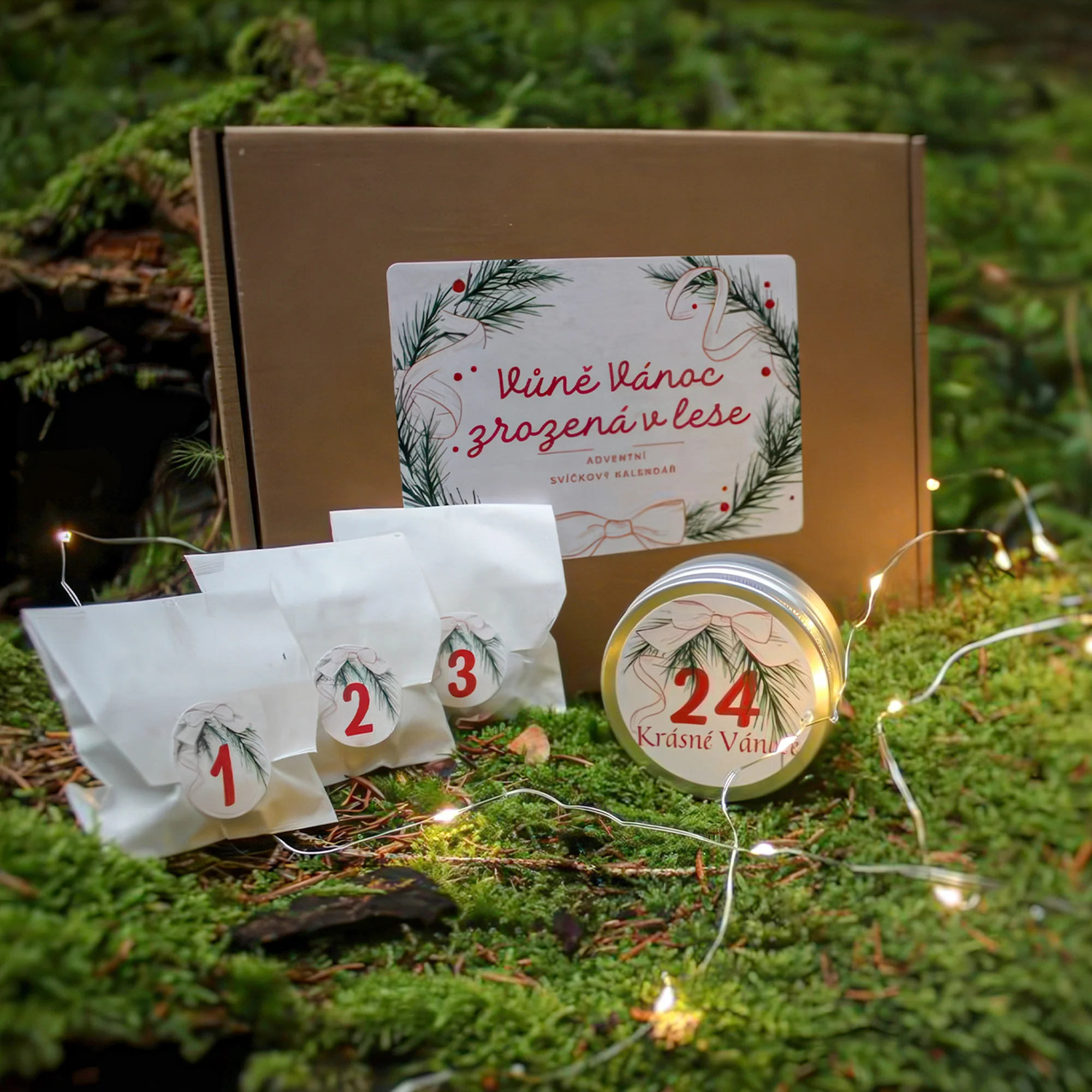 Svíčkový adventní kalendář: Vůně Vánoc zrozená v lese - Obrázek 2