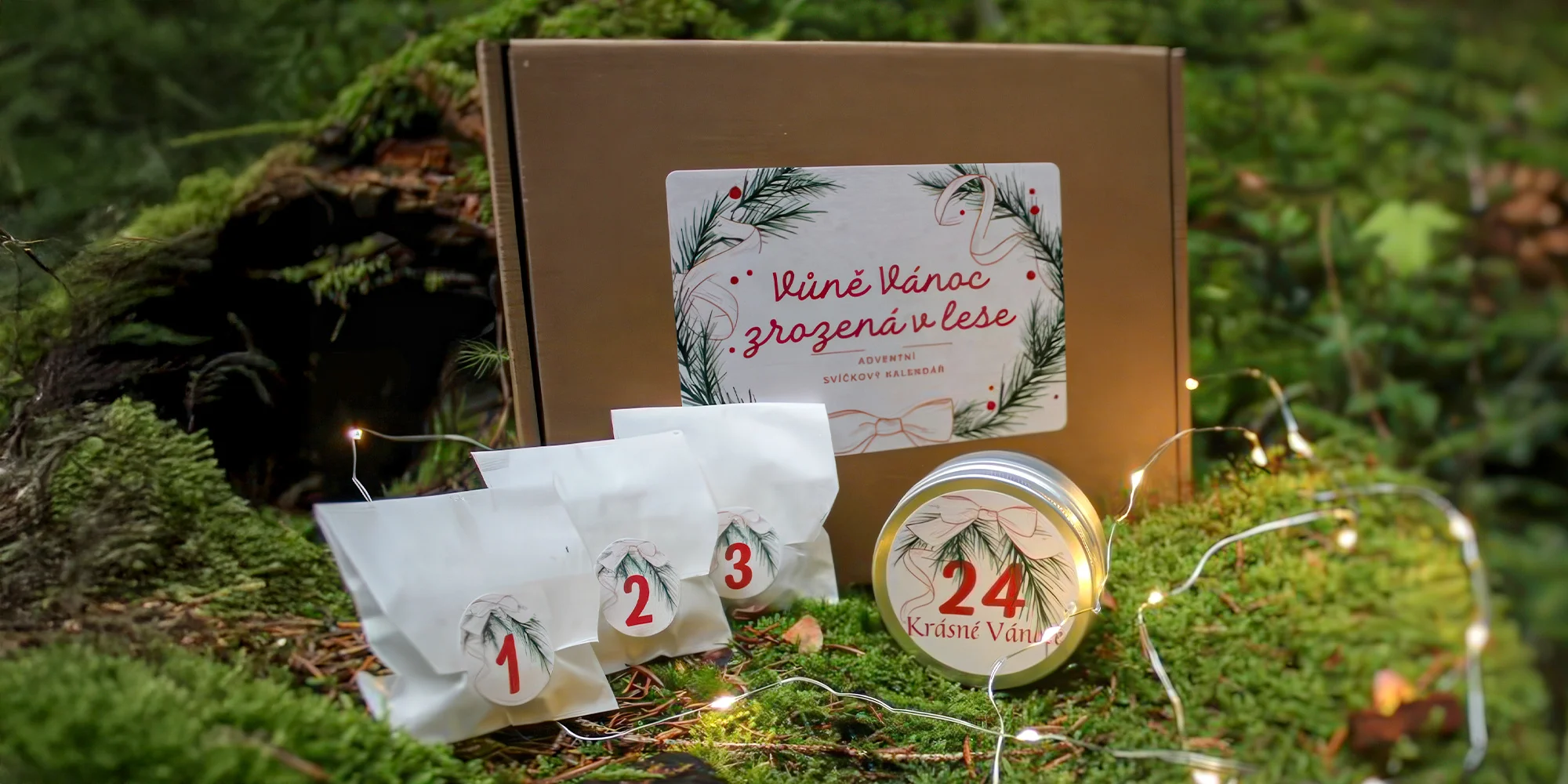 Svíčkový adventní kalendář: Vůně Vánoc zrozená v lese