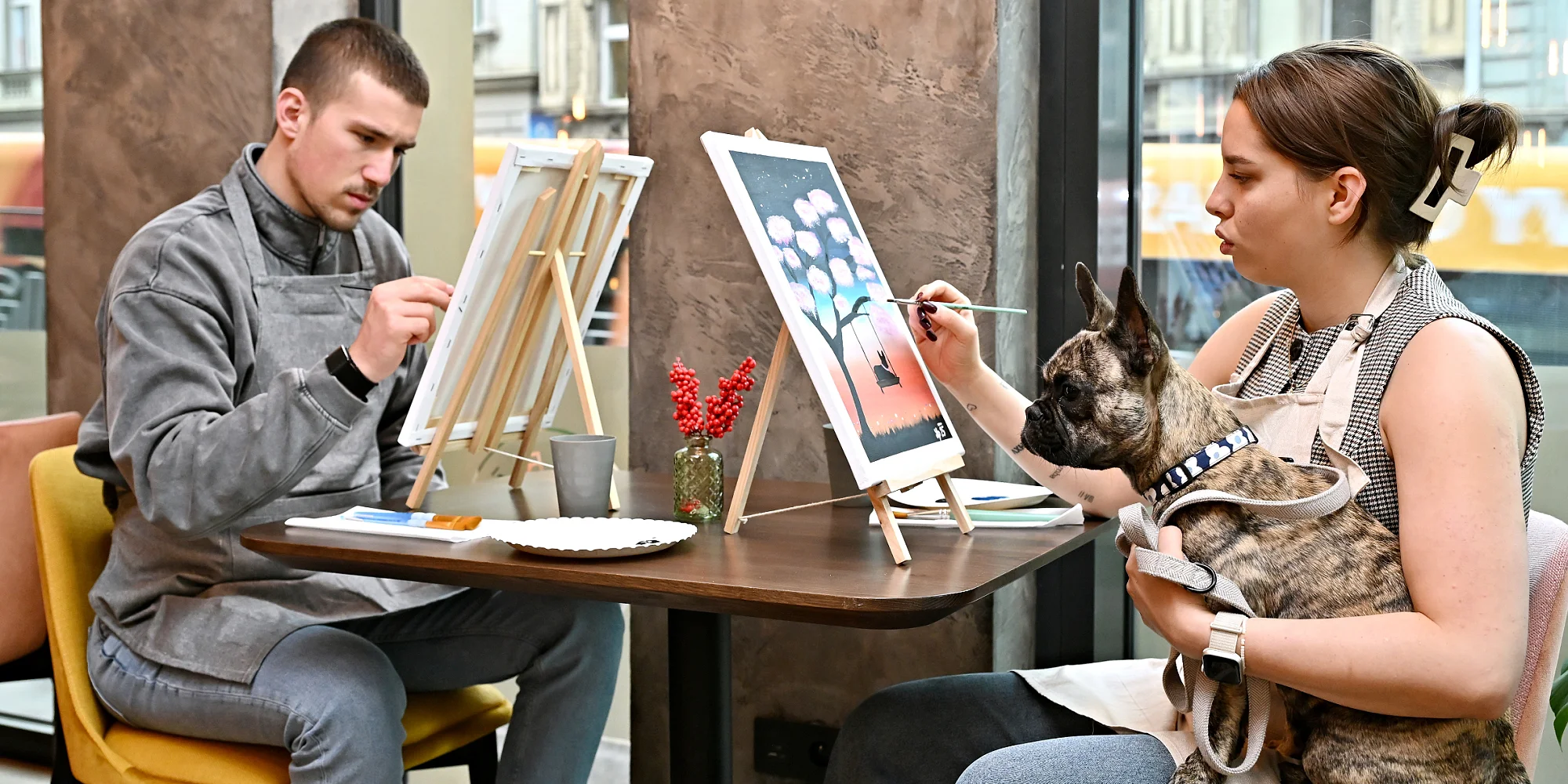 Párové malování spojeného obrazu s lahví prosecca - Obrázek 8