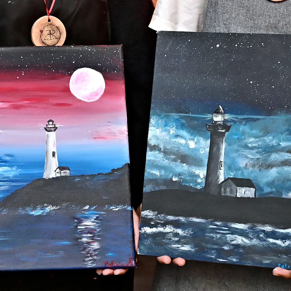 Párové malování spojeného obrazu s lahví prosecca - Obrázek 2